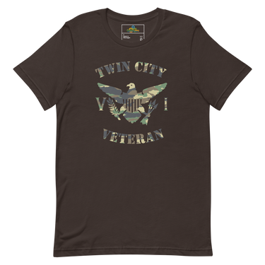 Twin City Veteran Green Camo Virgin Islands Flag Unisex T-Shirt